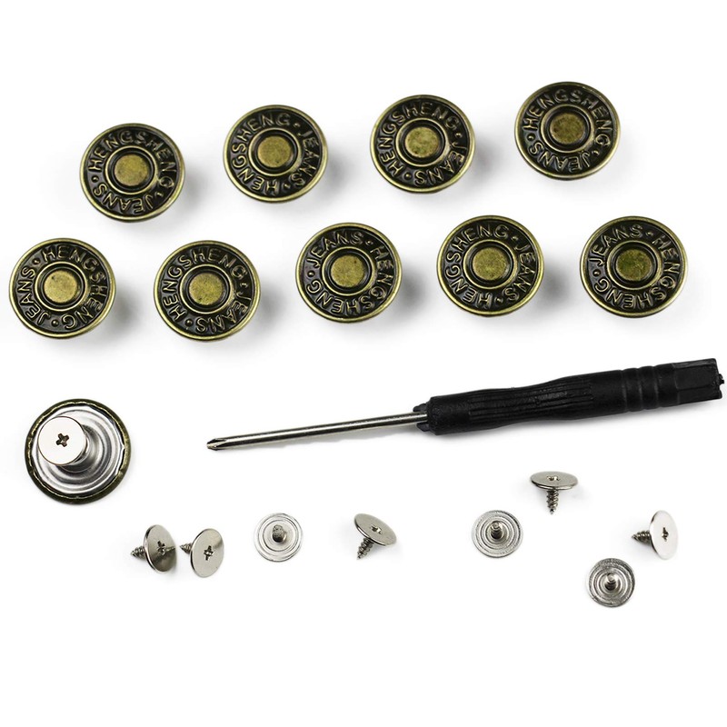 Arokimi Jeans Buttons Replacement, Instant No Sew Buttons for Pants