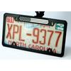 Stainless Steel License Plate Black Frame American (Chrome Flag)