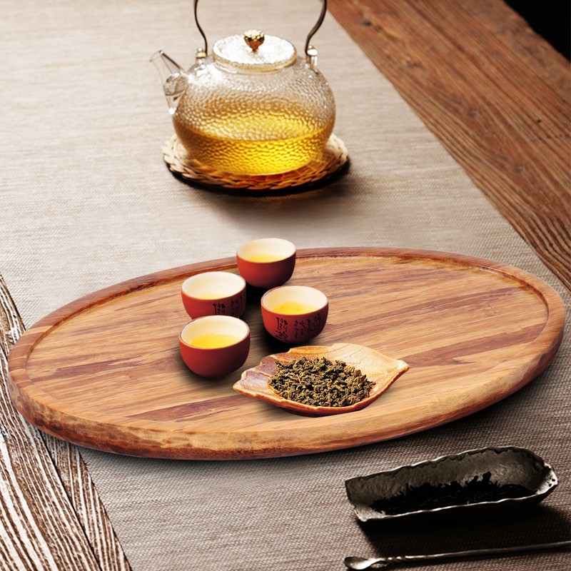 Japanese Style Bamboo Tea Tray Food Serving Plate Platter Dishes