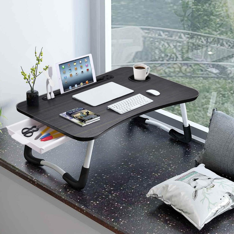Slendor Lap Desk with Tablet Slot, Foldable Laptop Table with