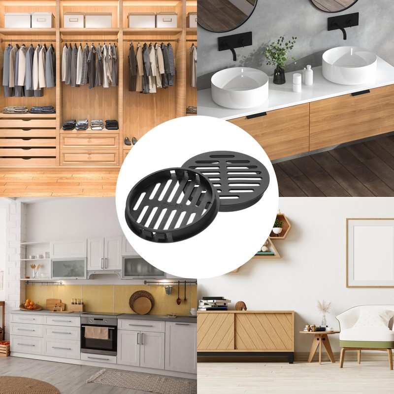 sourcing map 10Pcs 80mm/3.1in Air Vents Circular Soffit Vents, Black