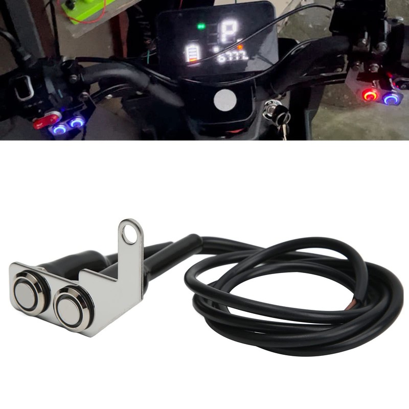 Motorcycle Handlebar Switch, Universal LED Motorcycle Headlight Switch, Stainless Steel
