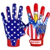 Hushe' Football Gloves (Blue Red Eagle, Youth Medium)