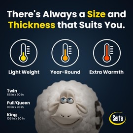 Serta Luxurious Goose Feathers Down Fiber Comforter King Size Duvet Insert, 100% Cotton, Hotel Quality Hypoallergenic Comforter, 59oz Light Warmth 106 x 90 in White