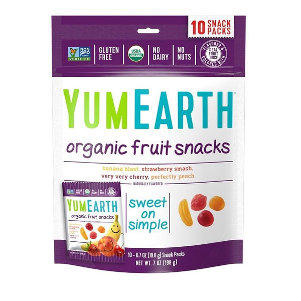 YumEarth Organic Fruit Snacks, 10 Snack Pouches Per Pack, 7 Ounce (Pack of 12)