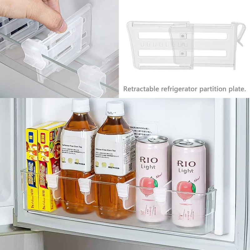 ZDNT Pack of 8 Fridge Space Allocator Fridge Organiser Fridge