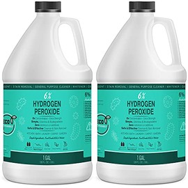 6% Hydrogen Peroxide Solution - 2 Gallons (Just Food-Grade H2O2 & Water!) - Ecofriendly Natural Cleaning Solution for Kitchen, Bath, Laundry, and More - HDPE Jug with Child-Safe Cap Made in USA