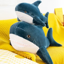 Kekeso Giant Shark Plush Pillow Soft Toy Stuffed Blue Shark Animal Pillow Comfortable Sleeping Pillow Back Cushion Doll Gift for Kids (60cm/23.62inch, Blue)