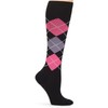 Nurse Mates Medical Grade Compression Socks (Argyle Pink/Black, XX-Large)