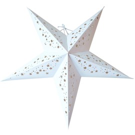 Sunny day fabric Advent Star Star Star Paper Lamp Shade [Type 5] White, Width Approx. 23.6 x Height 21.7 x Depth 7.9 inches (60 x 55 x 20 cm)