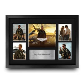 HWC Trading Top Gun 2 Maverick Gifts Printed Signed Autograph Presentation Display Montage for Movie Memorabilia Fans - A3 Framed