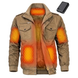 Men Heated Jacket Graphene Battery Pack Included 12v Sherpa Fleece Moto Hiking Gear Gift Essentials Accessories Cool Equipment Survival Stuff Ice Kayak Fishing Supplies Tactical Army Military Aviator