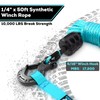 YUNFUER 1/4" x 50ft Synthetic Winch Rope Cable Kit, 10000LBS