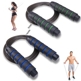 Emazerom Jump Rope for Women Men Kids, Adjustable Skipping Rope with Ball Bearings, Professional Jumping Rope with Foam Handles, Tangle-Free Rapid Speed Jump Ropes for Fitness Workout Boxing Exercise