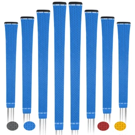 BYBOMYA - Juego de 8 empuñaduras de golf cómodas de goma suave con diseño de cono bajo, experiencia de swing rápido para todo tipo de climas, 8 empuñaduras antideslizantes para palos de golf para