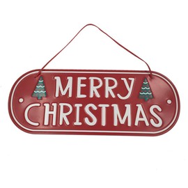 MHDAMAI Christmas Hanging Sign, Iron Xmas Door Sign, Decorative Merry Christmas Hanging Board for Home Wall Garden Party Indoor Outdoor Decor