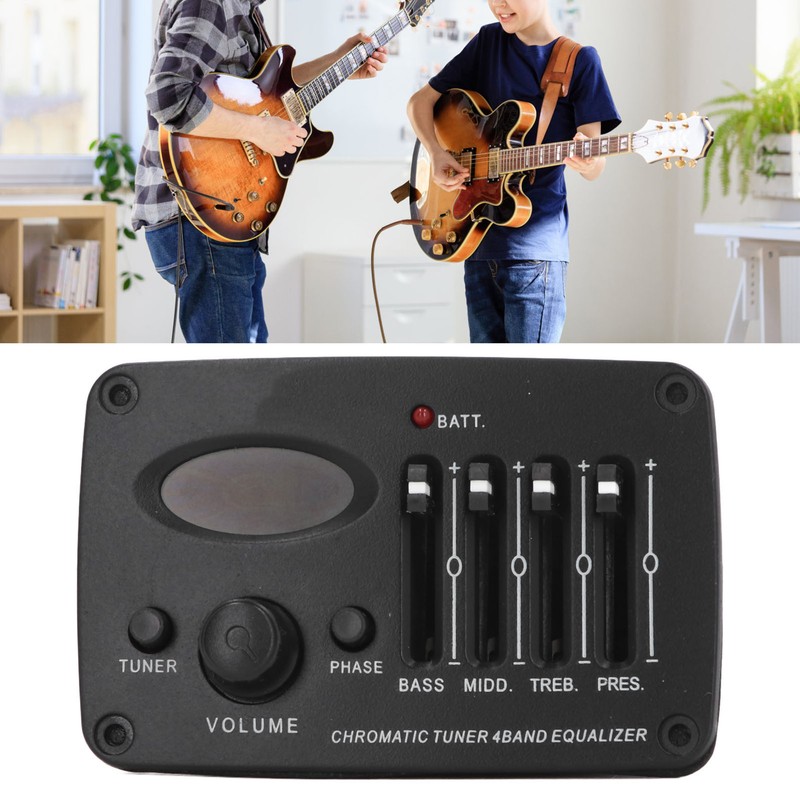 Acoustic Guitar 4 Band Equalizer EQ Preamps Piezo Pickup Chromatic