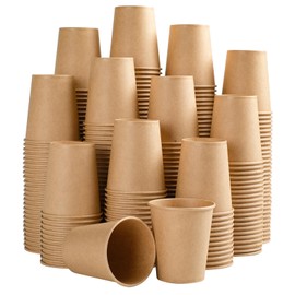 SIUQ 400 Pack 5 oz Kraft Paper Cups,Disposable Bathroom Cups,Mini Mouthwash Cups,Hot/Cold Beverage Drinking Cup for Home,Store,Travel, Events (Brown)
