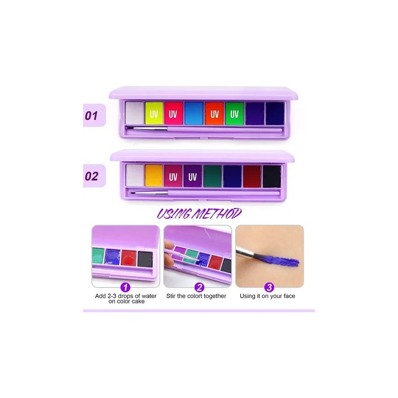 Pintura Corporal Soluble En Agua, Paleta De Delineador