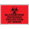 ComplianceSigns.com Bloodborne Pathogen Protection Kit Inside Label Decal, 5x3.5 in.