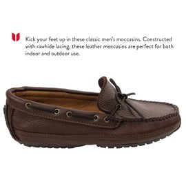 Minnetonka Men's Moosehide Weekend Moccasin, Chocolate Moose, 13 M US