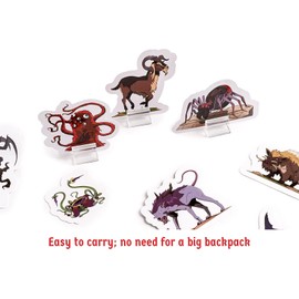 Hexers Beasts Monster and Animals DM Starter Set Flat 2D Miniatures for Tabletop Gaming Compatible with Dungeons and Dragons D&D DND Pathfinder RPG Play Mini Figures Figurines Minis for 5e Campaign