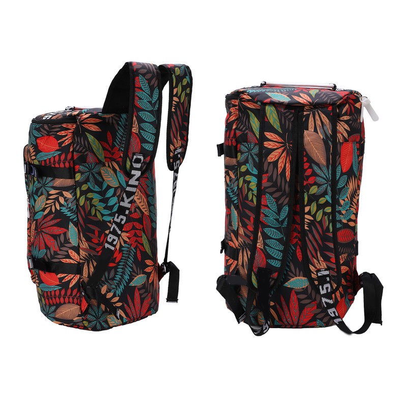 Printed Backpack Polyester Large Capacity Multifunctional Outdoor Leisure Travel BagRed