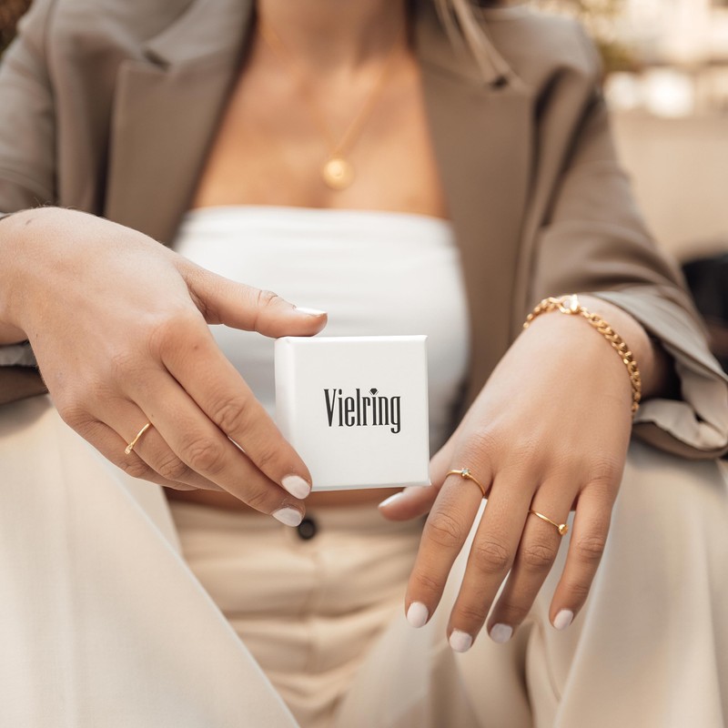 Finger Heart Ring Gold - Open Ring - Hugging Hands