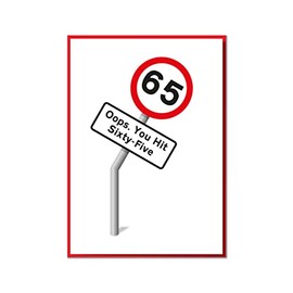 Oops. You Hit Sixty-Five. Funny Road Sign 65th Birthday Card