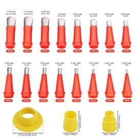 22pcs Universal Integrated Rubber Nozzle Tool Kit, Silicone Caulking Tips Caulk Extension Applicators Easy Caulking Gun Finisher Set with Connection Base for Bathroom Kitchen Window Wall Door