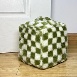 FSDWSIGF Square Decorative Weighted Door Stopper Cute Heavy-Duty Door Stoppers with Handle Weighted Fabric Floor Stop for Home Office Bedroom Living Room Exterior Interior Doors