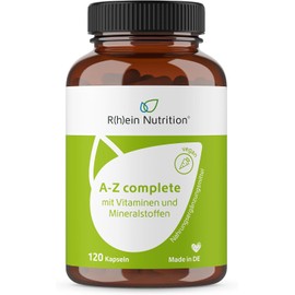 A-Z Complete - Multivitamin Capsules High Dose - Minerals - 120 Capsules - Zinc Vitamin B Complex Magnesium - Vegan Without Additives - Made in Germany - Rhein Nutrition