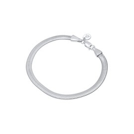 Elli Women's Flat Elegant Snake Chain Bracelet Herringbone Trend in 925 Sterling Silver, Sterling Silver Silver Metal, None