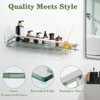 Alise Bathroom Shelf Wall Mounted, Brushed Nickel Large Capacity Glass