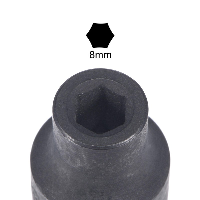 sourcing map 1/2" Drive by 8mm 6-Point Impact Socket, CR-V