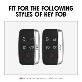 WORCAS 2 Pcs Key Fob Case Carbon Fiber Pattern Silicone Cover Compatible with Jaguar F-PACE F-Type XE XF XFR XJ Compatible with Range Rover EVOQUE Sport 5 Universal Button Keyless Entry Remote