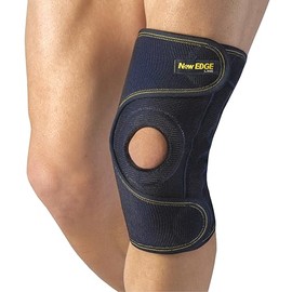New Edge Medically Approved - Deluxe 100% Italian Cotton Knee Wrap/Support - Supplied to UK Hospitals for osteoarthritis, rheumatoid arthritis, tendonitis (LARGE : Thigh Circ: 48-58cm)