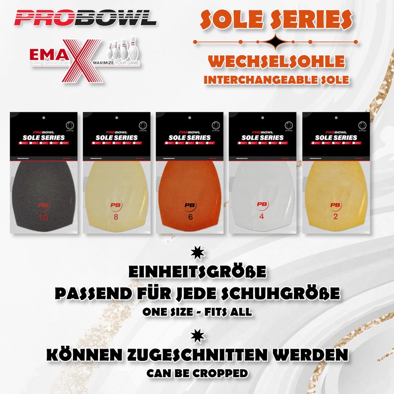 EMAX Pro Bowl Interchangeable Sole for Bowling Shoes for Smooth