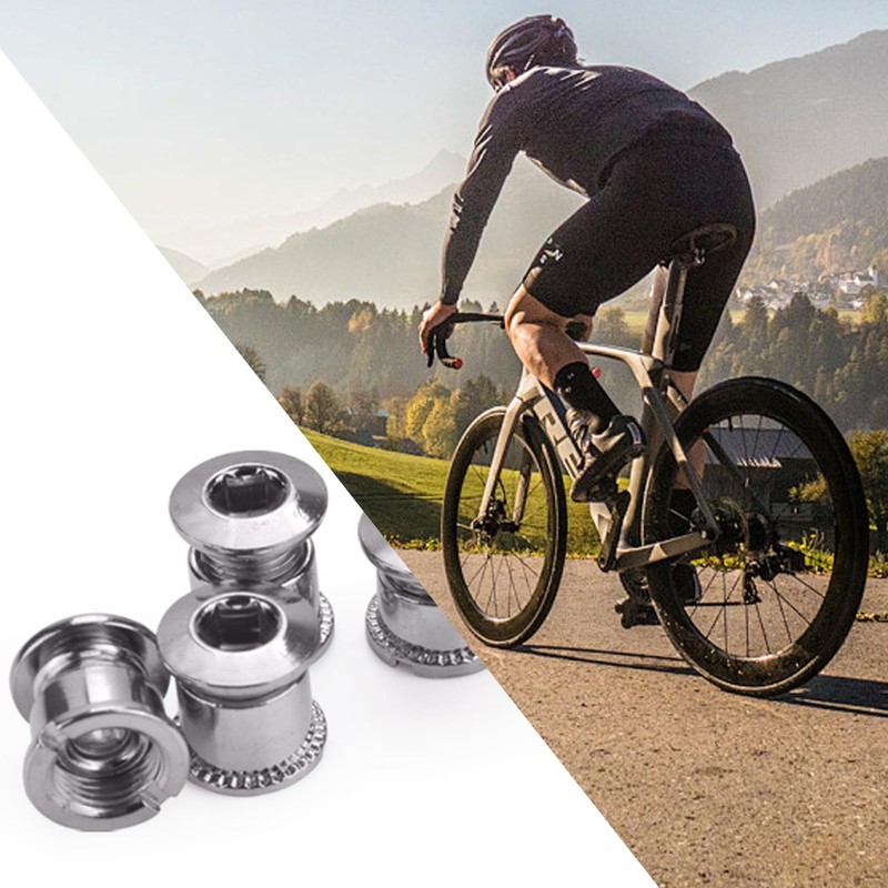 BringLucky 4Pcs Durable Single Chainring Bolts Smooth Surface Single Chainwheel