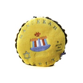 Copa Judaica Chewish Treat 9 by 9-Inch Hannukkah Gelt Squeaker Plush Dog Toy, Large, Multicolor