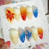 LBPEPAMZ 30Pcs Summer Press on Nails Medium Almond Fake Nails