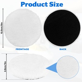 Aoyfuwell 4 STK Polieraufsatz Akkuschrauber, Polierpads 125mm Lammwolle Polierscheiben für Bosch Exzenterschleifer, Lammwoll-polierhauben für Exzenterschleifer mit Klett für Autoscheinwerfer Korkböden