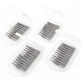 qiipii Precision S2 Steel 4mm screwdriver bit set 38pcs - Phillips 000 00 and more, Flathead, Torx 2 3 4 5 6, Torx Security, Pentalobem, Hex, Tri-Wing, Triangle, U-shaped Bits in Case Collection