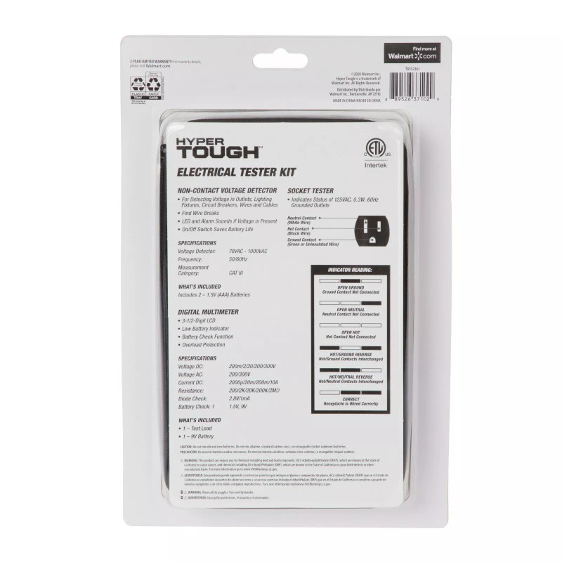 Hyper Tough Gift Idea Digital Multimeter Voltage GFCI Outlet Electrical