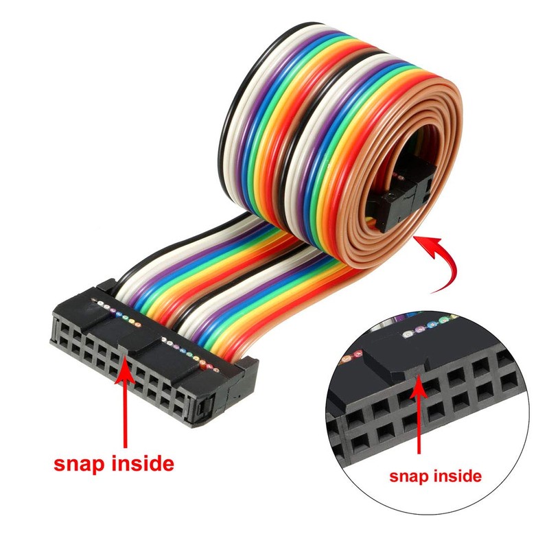 sourcing map IDC Rainbow Wire Flat Ribbon Cable 20 Pins