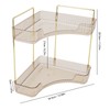 2 Tier Corner Bathroom Countertop Organizer Space Saving Easy Assembly