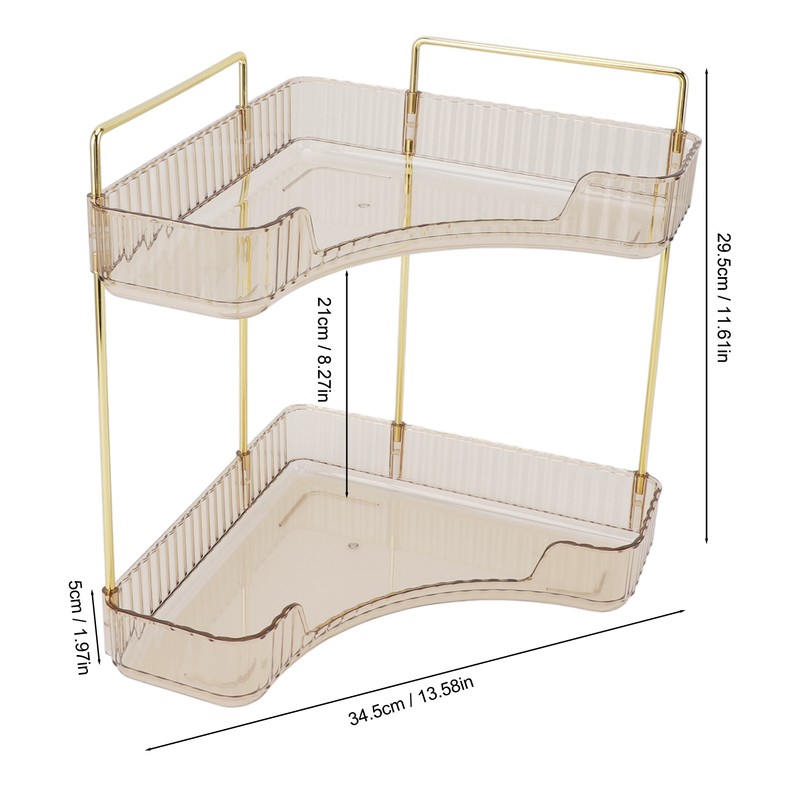 2 Tier Corner Bathroom Countertop Organizer Space Saving Easy Assembly