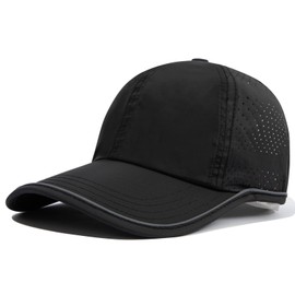 Croogo Quick Dry Baseball Cap for Men Women Summer Breathable Mesh Dad Hats Adjustable Sports Running Hats,Black-DCP2402