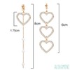 ALOHAMONI Heart Drop Asymmetric Heart Motif Asymmetrical Earrings, Gold, Silver,