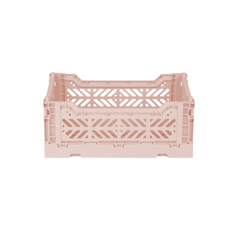 Ay-Kasa Folding Crate, Sturdy Folding Box, Plastic, Stackable, Milk Tea,